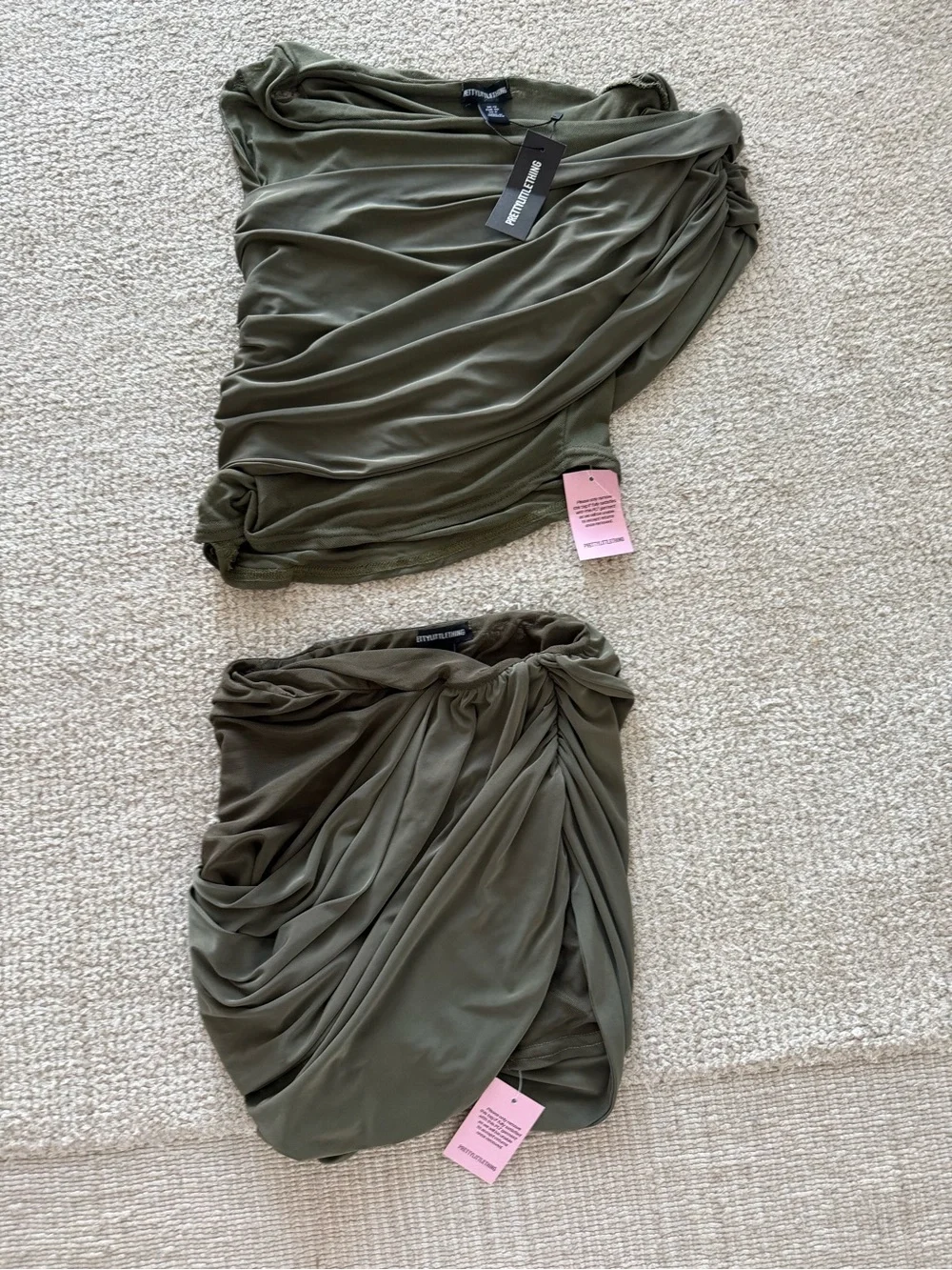 NWT PLT Asymmetric Two-Piece Wrap Top & Mini Skirt Set